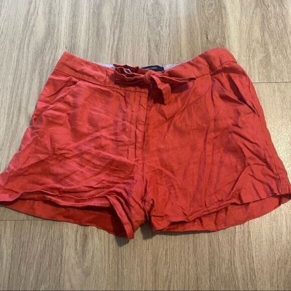 British Khaki women's coral tied waist linen slash side pockets size 6 - Picture 1 of 5